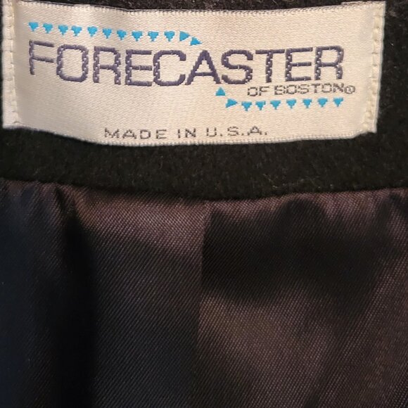 Vintage Forecaster of Boston 100% Wool Black Double Breasted Long Classic Coat - Picture 5 of 15
